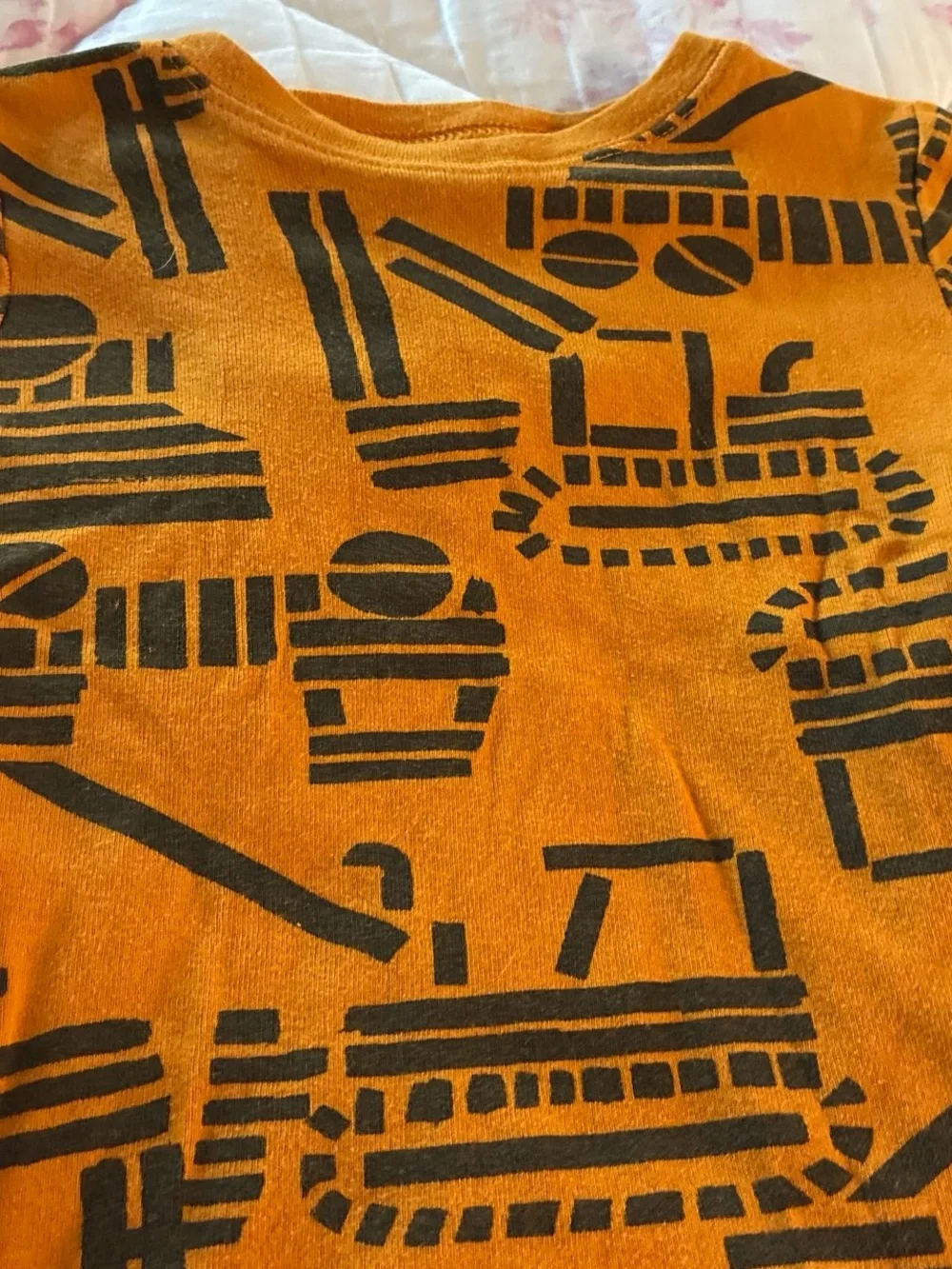 Carter's Orange and Black Graphic Two-Piece Pajama Set